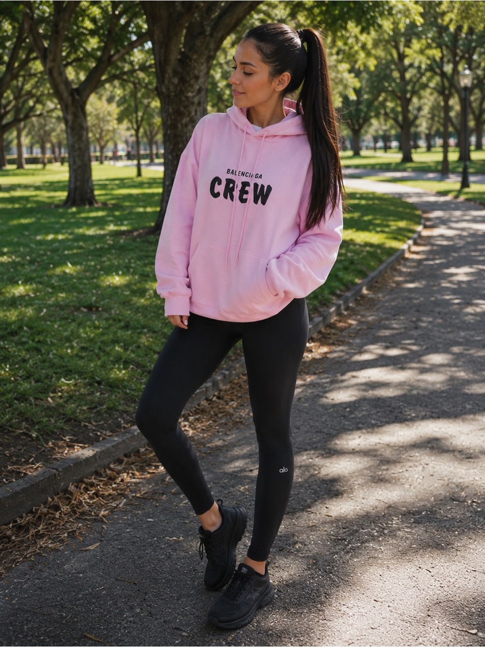 Balenciaga Light Pink Crewneck Hoodie